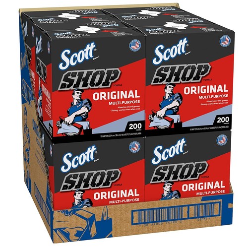 Scott Shop Towels Pop-Up Box, 10" x 12", 8 Boxes, 1600 Towels (75190) - Picture 6 of 12