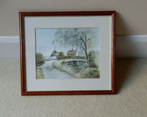Original Watercolour ‘Pond and church, Dunsmore, Circa 1900’ by Peter Jewell - 第 1/8 張圖片
