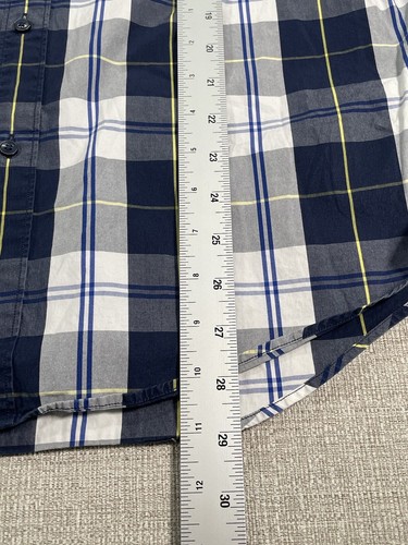 Zara Adult XL Blue Plaid Button Up Long Sleeve Modern Mens - Picture 4 of 5