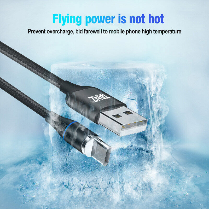 3 in 1 Magnetic USB Cable 3A FAST Charging Charger Sync Phone Type-C Micro & iOS - Picture 2 of 14