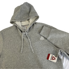 New Mens Reebok Athletic Hoodie Sweatshirt Size Large Grey Heather NWT
