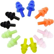 6Pairs Reusable Silicone Swimming Earplugs Soft and Flexible Ear Plugs for