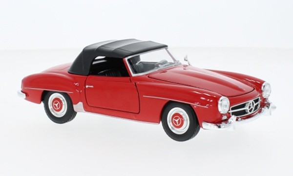 Welly WEL24118H-RED 1:24 Mercedes 190 SL (W121) Diecast Car, Red/Black, 1955 New