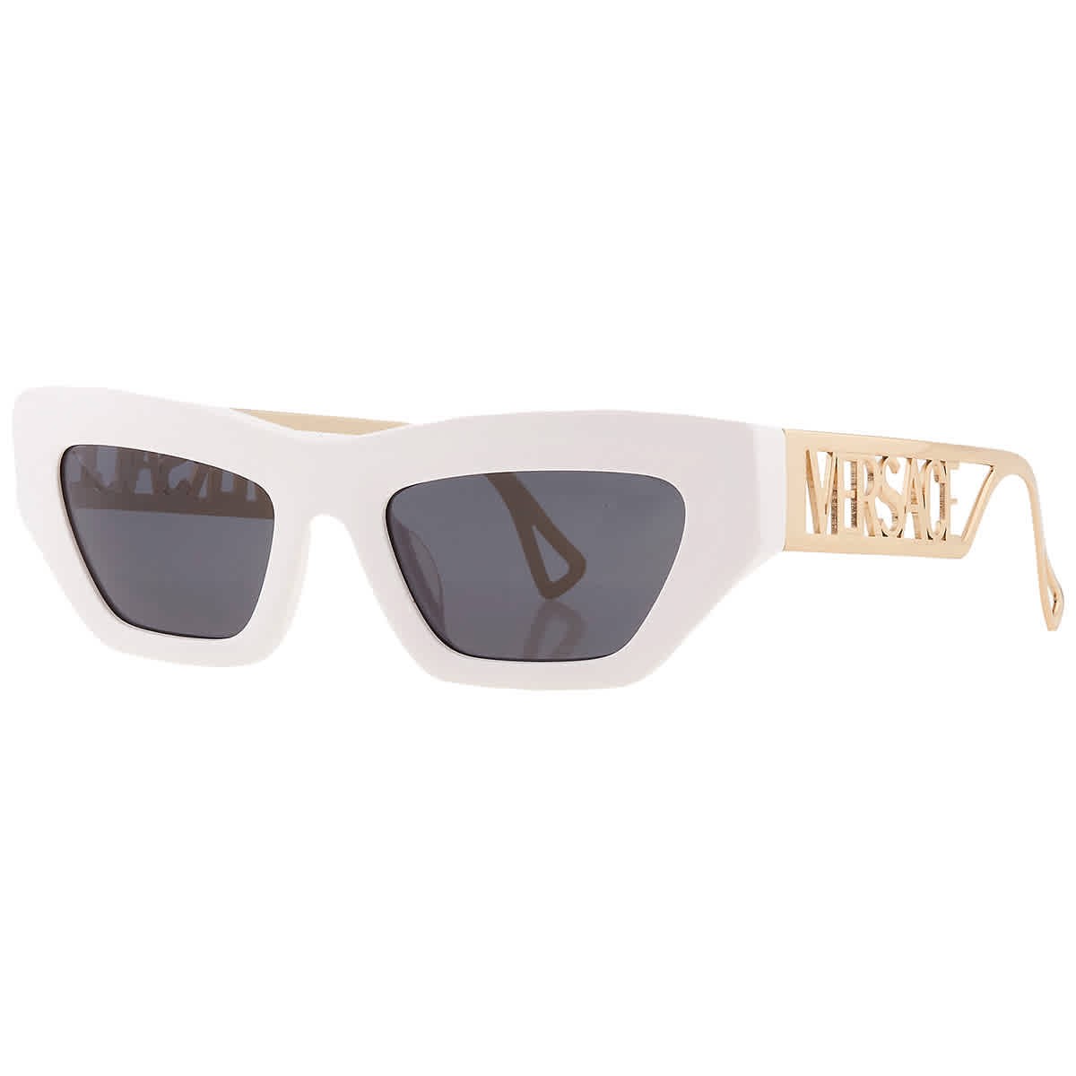 Versace Dark Grey Irregular Ladies Sunglasses VE4432U 401/87 53 VE4432U 401/87