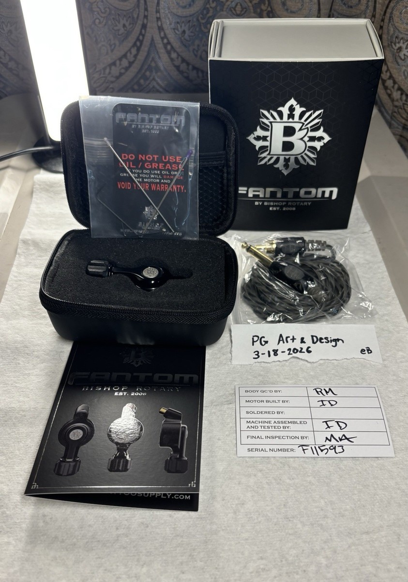MINT] Bishop Fantom Rotary Tattoo Machine – Black + 10 Wrath Gel