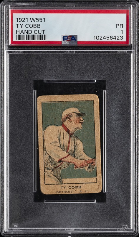 1921 W551 HAND CUT TY COBB PSA 1