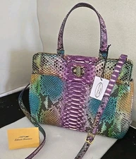 EILEEN KRAMER RAINBOW PYTHON SNAKESKIN CROSSBODY NEL TOTE HANDBAG NWT $790.00