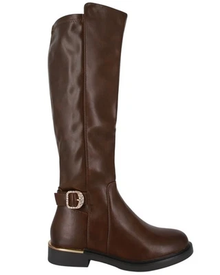 BELLICE Damenstiefel aus KunstLeder, braun, große Größen, Herbst