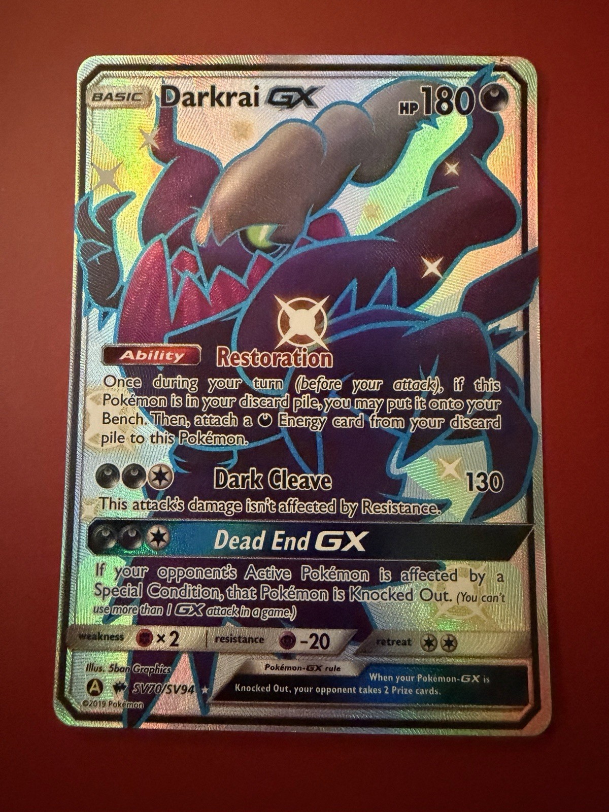 Darkrai GX SV70/SV94 Hidden Fates: Shiny Vault Holo