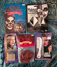 Vintage 90s Halloween Makeup Accessory Lot NOS 1995-1998 Spooky Retro Display