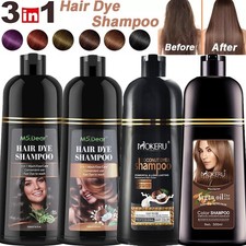500ml Hair Dye Shampoo Natural Black Permanent Instant Dye Hair Color Shampoo UK