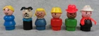 Vintage Fisher Price Little People Wood Figures Lot of 6