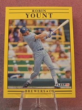 1991 Fleer #601b Robin Yount : Jumbo Pack version: Bat tip cut off