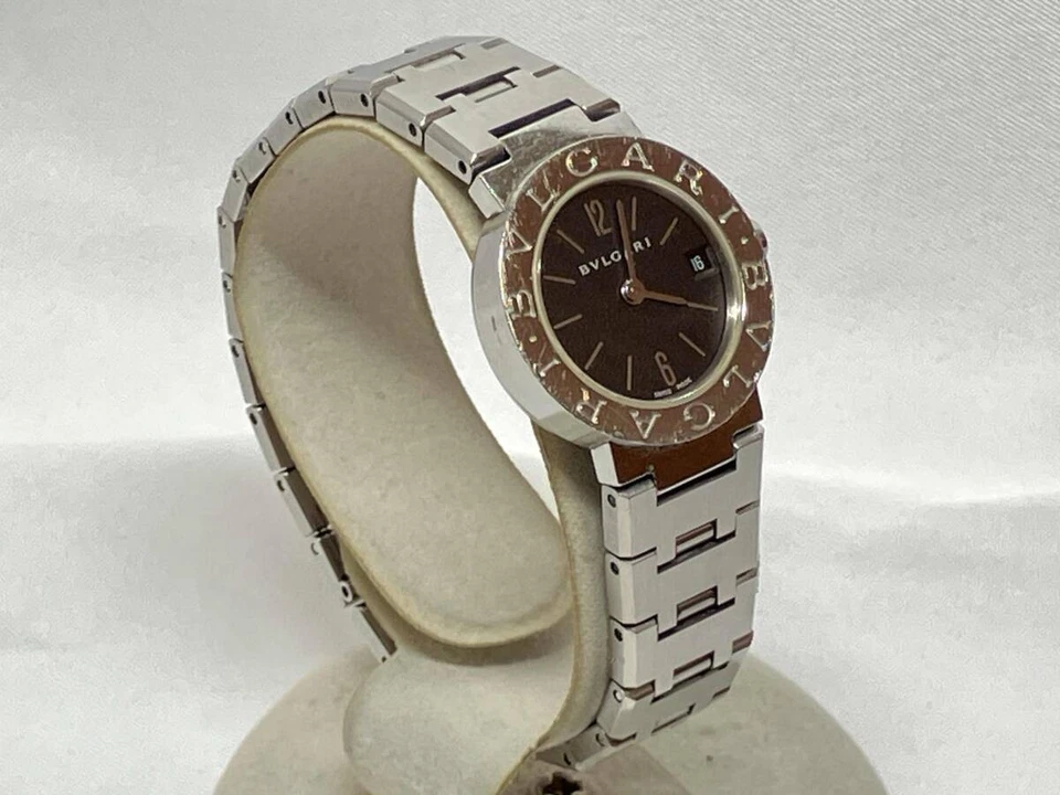 BVLGARI BB23SS Black Dial Quartz Analogue Wristwatch Case Size 25mm Silver Used - Image 3 of 4