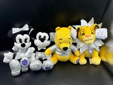 Disney 100 Years of Wonder Set of 4 Holographic Plush Pooh Simba Mickey  Minnie