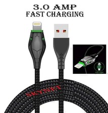 Heavy Duty Braided Long USB Fast Charger Cable Lead For iPhone 14 13 12 11 X 7 8