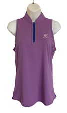 NEW Peter Millar Women's Vista Stripe Shirley Sleeveless Golf Polo Pink Blue XS