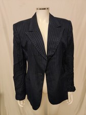 Vintage Christian Dior Blue Stripe Jacket 12 USA