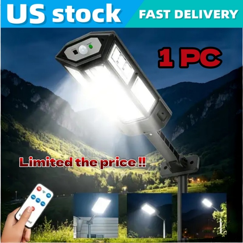 3 Head 50000LM LED Solar Lights Outdoor Waterproof Motion Sensor Security Lamp
