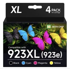 4-Pack 923XL 923e Ink Cartridges with Chip for HP OfficeJet Pro 8130e