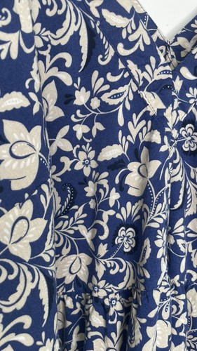 Old Navy Stufen Swing Kleid blau geblümt Damen XL Rüschen Bauern Cottagecore - Bild 10 von 18