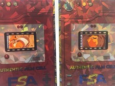 FSA Authentic Pokemon Animation Film Cell Set of 2 Charizard - Cracked Ice