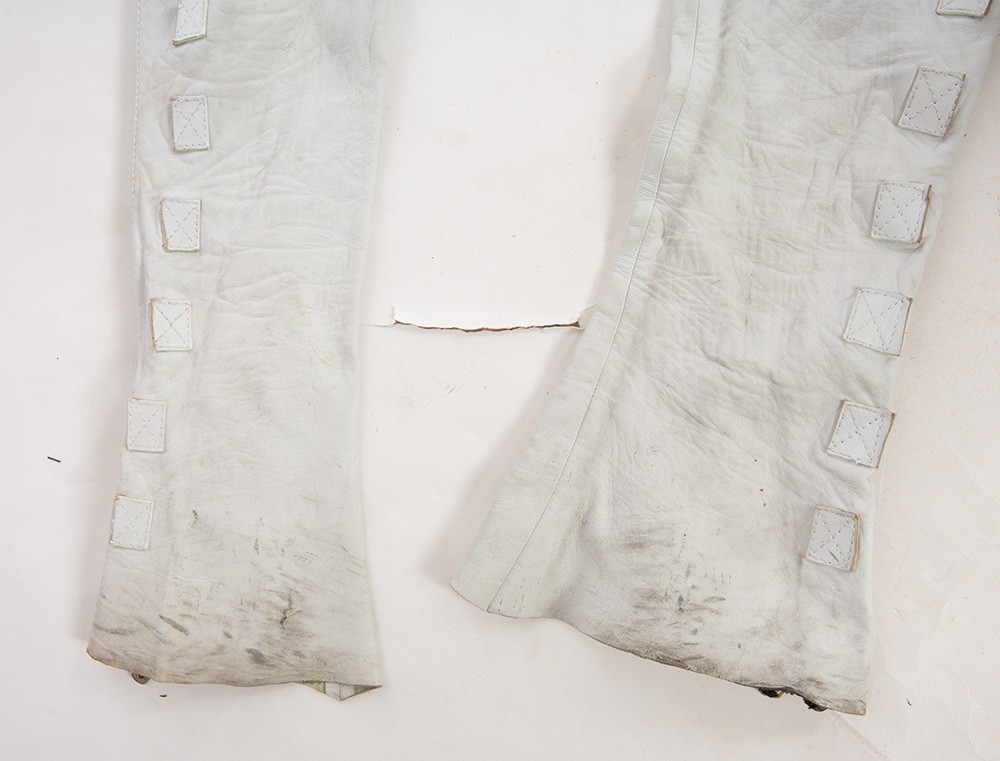 RARE Dolce & Gabbana Spring 2003 White Leather Bondage Pants sz 44