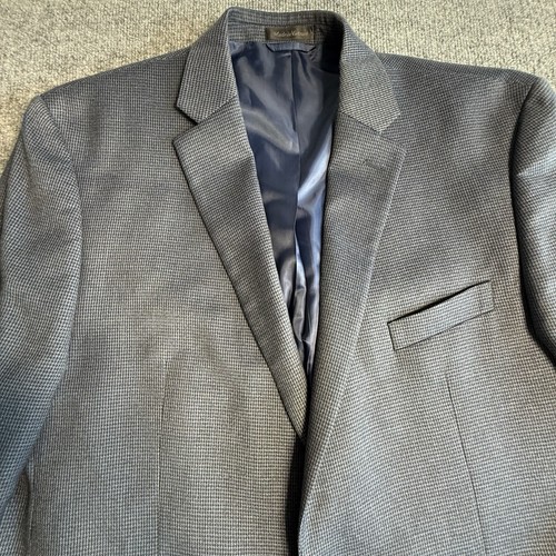 Chaps Ralph Lauren Men’s Blazer Jacket 46R Blue/Grey Wool 2-Button Sport Coat - Picture 2 of 12