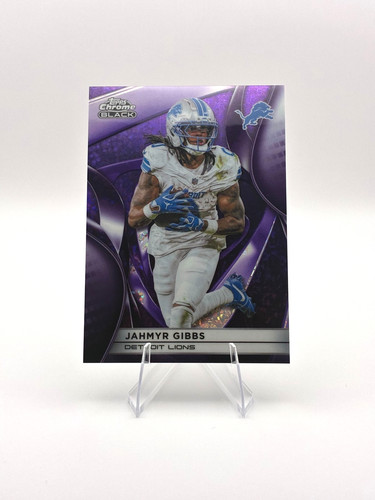 2025 Topps Chrome Black Jahmyr Gibbs #37 Purple Refractor /75 Lions