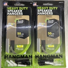 Hangman Heavy Duty Speaker Hangers w/ Level Included Holds up to 50 Lbs (4 PACK)