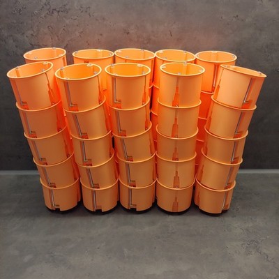 50 Stk Hohlwanddosen Hohlraum Schalterdose HW Dose orange tief 68 / 61 mm HUP 
