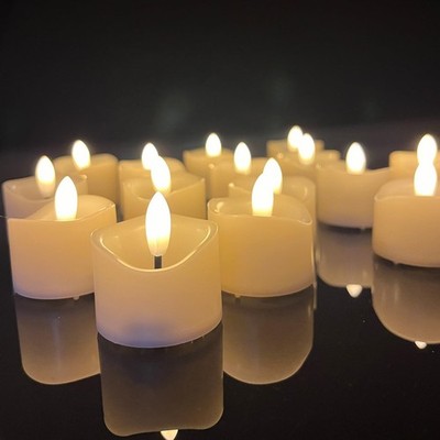 Flameless LED Votive Candles, Battery Operated Fake LED Lights Electric Flick...