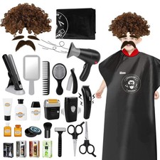 Barber Shop Pretend Play Set   29PCS Kids Shaving  Styling Kit for Boys