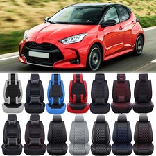 For Toyota Yaris Luxury Car Seat Covers Full Set Pu Leather Front Rear Cushion