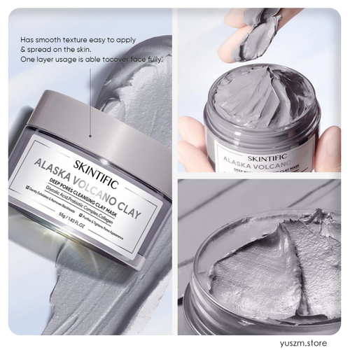 3X SKINTIFIC Alaska Volcano Clay Deep Pores Cleansing Clay Mask Mud 55g | DHL - Picture 4 of 7