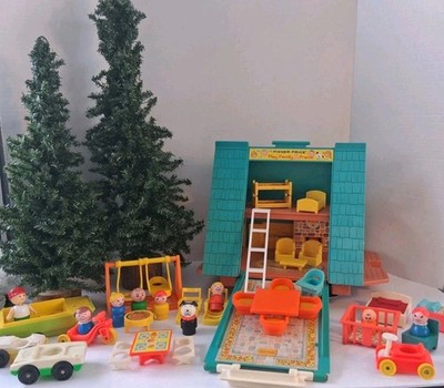 VTG! FISHER-PRICE Little People A-Frame House; 100% COMPLETE; +++Xtras;EUC!/MINT