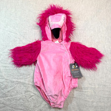 POTTERY BARN KIDS FLAMINGO BABY COSTUME 6-12M HALLOWEEN PINK ONE PIECE CUTE 