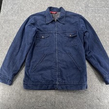 Dickies Blue Denim Jacket Flannel Acrylic Lined Mens Size 42