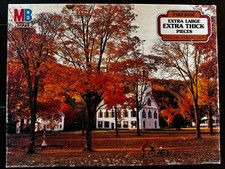 Vintage 1982 MB Puzzle Fireside Extra Large  Thick 500 Pieces TOWNSEND VT Fall