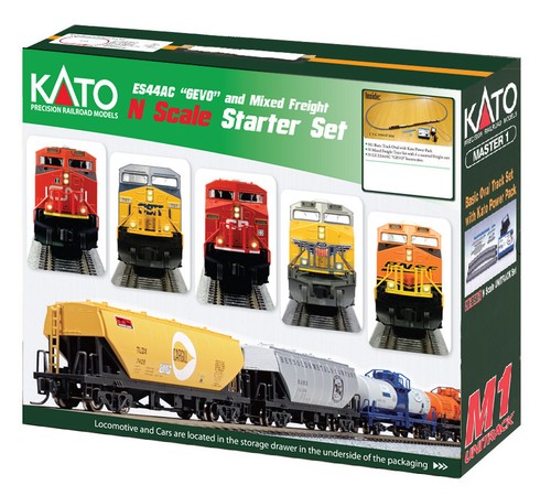 Kato 1060024 Escala N BNSF Swoosh GE ES44AC "Gevo" y Juego de Inicio de Carga Mixta | Condition: New