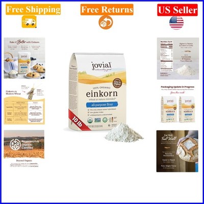 Organic Einkorn Unbleached All-Purpose Flour 10lb for Bread, Pizza, Pasta