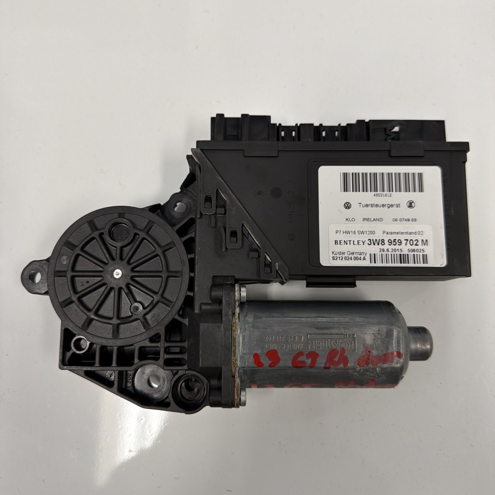 Bentley Continental GT 2012-2018 RIGHT Power window motor P/N 3W8959702M