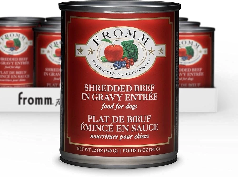 Fromm Shredded Beef Recipe Canned Dog Food 12/12ozcans