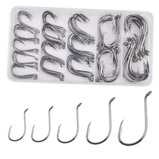 Octopus Baitholder Fishing Hooks Kit Barbed 100pcs - 1/0, 2/0, 3/0, 4/0, 5/0