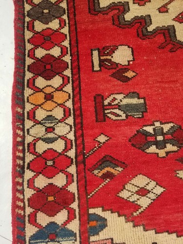 Vintage Handgeknüpfter Traditioneller Orientteppich Wolle Mehrfarbig 192x124cm - Bild 6 von 12