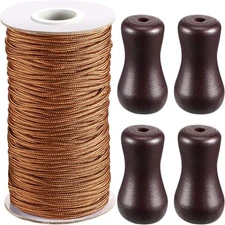 Hestya 1.8 mm White Braided Lift Shade Cord 55 Yards/roll with 4 Pieces Brown 