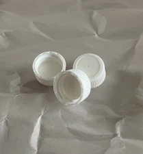 White 18/400 Ribbed Plastic Closure Caps for Bottles — Bulk & Single Packs