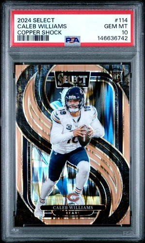 2024 PANINI SELECT COPPER SHOCK #114 CALEB WILLIAMS 278/299 PSA 10