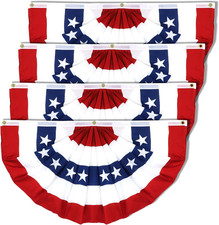 1.5X3 FT 4Th of July Decorations Flag Buntings for outside 4 PCS Patriotic Bunti