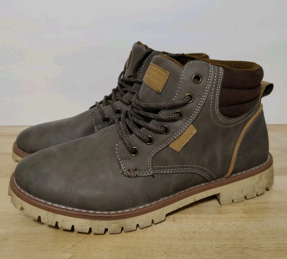 Men's Waterproof Snow Boots Hiking Boot Size 11, Dark Gray Lace Up